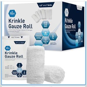 48 Rolls Krinkle Gauze, each 4.5" x 4.1 Yards (4 boxes of 12 rolls each)